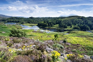 View across the moorland at Loch Dubhaird Mor in the Northern Highlands, Sutherland View across the moorland at Loch Dubhaird Mor in the Northern Highlands, Sutherland