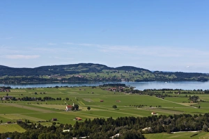 View from mount Tegelberg to Forggensee Lake and Illasbergsee Lake, Upper Bavaria View from mount Tegelberg to Forggensee Lake and Illasbergsee Lake, Upper Bavaria