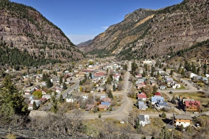 View from the mountain pass of Highway 550 over the gold and silver mining town of Ouray View from the mountain pass of Highway 550 over the gold and silver mining town of Ouray