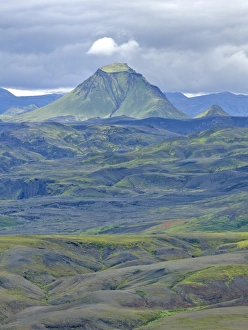 View from Mt Eggjar across the Emstrur lava desert to Hattafell, on the long-distance hiking trail from Skogar via View from Mt Eggjar across the Emstrur lava desert to Hattafell, on the long-distance hiking trail from Skogar via