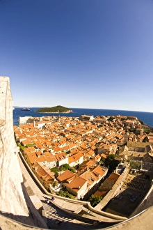 View from Old City Walls Walk, Walled City of Dubrovnik, South Eastern Tip of Croatia View from Old City Walls Walk, Walled City of Dubrovnik, South Eastern Tip of Croatia