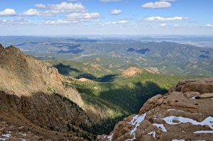 View from Pikes Peak Highway to the Pike National Forest, Colorado Springs, Colorado, USA View from Pikes Peak Highway to the Pike National Forest, Colorado Springs, Colorado, USA