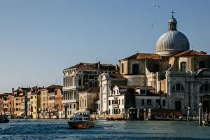 View in San Geremia church and suroundin townhouses by the Grand Canal in Veince, Italy View in San Geremia church and suroundin townhouses by the Grand Canal in Veince, Italy