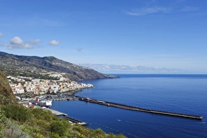 View of Santa Cruz de la Palma with harbour, capital of La Palma, Canary Islands, Spain, Europe, PublicGround View of Santa Cruz de la Palma with harbour, capital of La Palma, Canary Islands, Spain, Europe, PublicGround