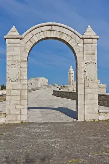 View towards the tower of the Cathedral of San Nicola Pellegrino, Marine Cathedral, Trani View towards the tower of the Cathedral of San Nicola Pellegrino, Marine Cathedral, Trani