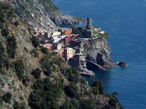 View From Above Of Vernazza, Cinque Terre National Park, Liguria Region, Northern Italy View From Above Of Vernazza, Cinque Terre National Park, Liguria Region, Northern Italy