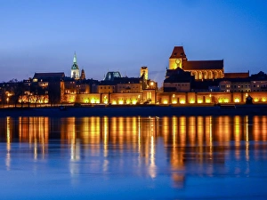 View over the Vistula river on Torun, Poland