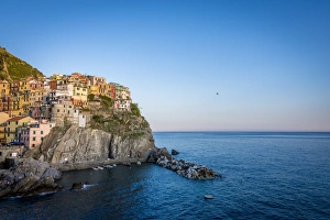 The village of Manarola at the sunset, Liguria. Italy The village of Manarola at the sunset, Liguria. Italy