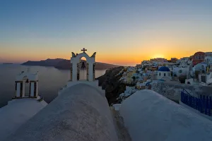 Village of Oia at sunset, Santorini, Greece Village of Oia at sunset, Santorini, Greece
