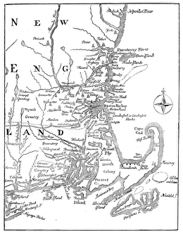 Vintage Map of New England