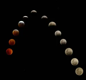 Lunar Eclipse Photography Prints: Total lunar eclipse, first half