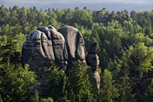Waldfelsen rocks from Carola rocks near the Affensteine rocks, Elbe Sandstone Mountains Waldfelsen rocks from Carola rocks near the Affensteine rocks, Elbe Sandstone Mountains
