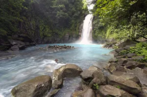 Water fall at the Rio Celeste, Tenorio National Park, Guanacaste, Costa Rica Water fall at the Rio Celeste, Tenorio National Park, Guanacaste, Costa Rica