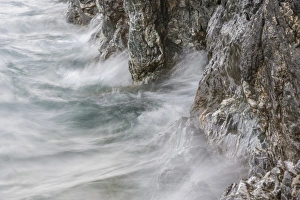 Water smashing on rocks in Lago General Carrera, General Carrera Lake, Puerto Tranquilo Water smashing on rocks in Lago General Carrera, General Carrera Lake, Puerto Tranquilo