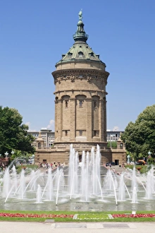 Water tower, Mannheim, Baden-Wuerttemberg, Germany, Europe Water tower, Mannheim, Baden-Wuerttemberg, Germany, Europe