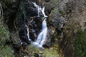 Waterfall in the Wasserlochklamm gorge near Palfau, Liezen, Upper Styria, Styria, Austria Waterfall in the Wasserlochklamm gorge near Palfau, Liezen, Upper Styria, Styria, Austria