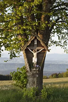 Travel with Martin Siepmann Gallery: Wayside crucifix, Hohenpeissenberg, Pfaffenwinkel, Upper Bavaria, Bavaria, Germany, Europe