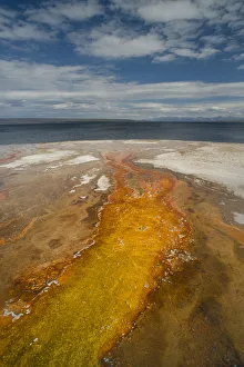 Detail of West Thumb Geyser Basin emptying into Yellowstone Lake, Wyoming, USA Detail of West Thumb Geyser Basin emptying into Yellowstone Lake, Wyoming, USA