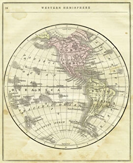 Stained Gallery: Western Hemisphere map 1856