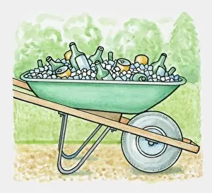 Wheelbarrow Gallery: Wheelbarrow filled with ice and drinks in bottles and cans