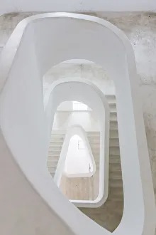 Spiral Stair Abstracts Gallery: White spiral staircase, high angle view