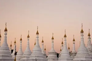 White stupas at Kuthodaw Pagoda, Mandalay, Myanmar White stupas at Kuthodaw Pagoda, Mandalay, Myanmar