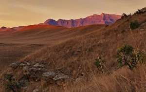 Wide Angle View of a Dramatic Sunrise over the Valley of Giants Castle in the Drakensberg Wide Angle View of a Dramatic Sunrise over the Valley of Giants Castle in the Drakensberg