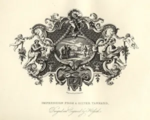 William Hogarths, Design from a silver tankard, Agriculture scene William Hogarths, Design from a silver tankard, Agriculture scene