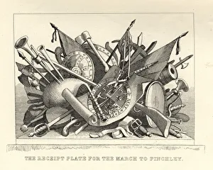 William Hogarths, Receipt plate for the march to finchley William Hogarths, Receipt plate for the march to finchley
