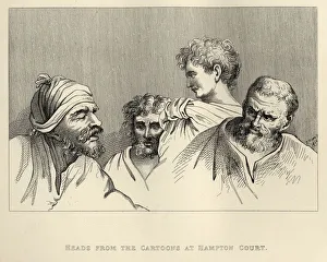 William Hogarths, Sketch of heads from the cartoons William Hogarths, Sketch of heads from the cartoons