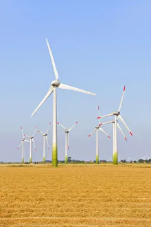 Wind farm near Wesselburen, North Frisia, Schleswig-Holstein, northern Germany, Germany Wind farm near Wesselburen, North Frisia, Schleswig-Holstein, northern Germany, Germany