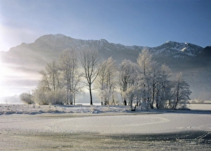 Winter on Lake Kochel in front of Herzogstand and Heimgarten, Upper Bavaria, Bavaria Winter on Lake Kochel in front of Herzogstand and Heimgarten, Upper Bavaria, Bavaria