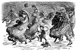 Wintry weather - Randolph Caldecott illustration Wintry weather - Randolph Caldecott illustration