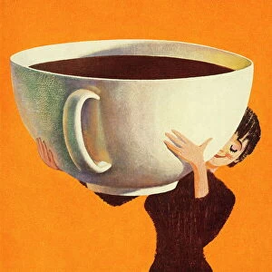 Holding Gallery: Woman Holding a Huge Cup of Coffee