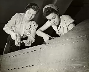 World War II (1939-1945) Gallery: Women working on WW II aircraft assembly