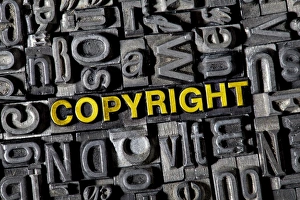 The word COPYRIGHT among the letterpress letters The word COPYRIGHT among the letterpress letters