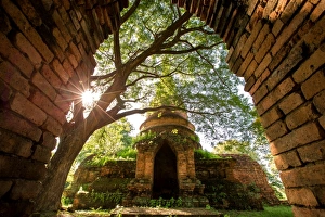 World heritage Kamphaeng Phet historical park in Thailand