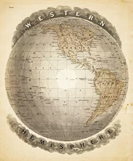Hemisphere Gallery: World western hemispheres 1883