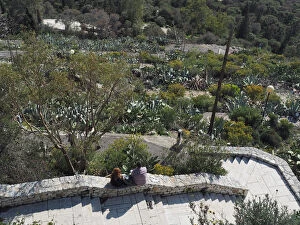 Attica Greece Gallery: Young Couple Sitting Along The Stairway To Lycabettus Hill in Athens
