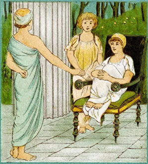 <b class=qtipBold><figcaption>The Young Perseus</figcaption></b><br>'Vintage engraving from 1883 showing a scene from the story of Perseus the legendary founder of Mycenae and of the Perseid dynasty there, was the first of the mythic heroes of Greek mythology. The young Perseus with some of his friends'<br><em>© duncan1890</em> The Young Perseus