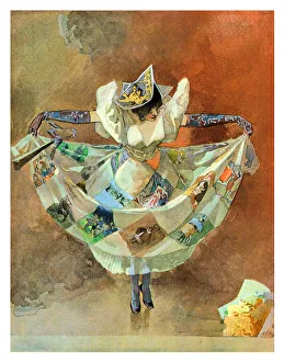 Young woman preparing for dancing ballet in ballroom art nouveau 1897 Young woman preparing for dancing ballet in ballroom art nouveau 1897