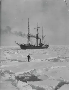 Antarctic Expedition Prints: Print of Capt Colbeck and Dr Davidson on pancake ice