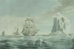 The Brig Jane and Cutter Beaufoy, on 20th February 1823, bearing up in Latitude 74.15 The Brig Jane and Cutter Beaufoy, on 20th February 1823, bearing up in Latitude 74.15