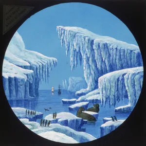 HMS Alert and HMS Discovery sailing through ice berg HMS Alert and HMS Discovery sailing through ice berg
