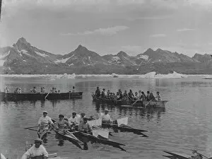 Images Dated 24th February 2016: Inuit people, kayaks, umiaks in Angmagssalik area