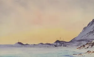 Prints of Medium: watercolour. Artist: E.A.Wilson (1872-1912). Expedition: British Antarctic Expedition 1901-04 (Discovery) Related Prints: Print of McMurdo Sound winter scene looking north in watercolour