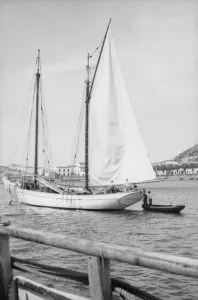 Small schooner in harbour, Azores Small schooner in harbour, Azores