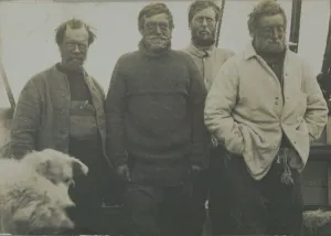 Wild, Shackleton, Marshall and Adams on board ship Wild, Shackleton, Marshall and Adams on board ship
