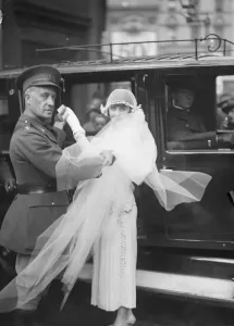Prints of Wedding. The wedding took place at the Chapel Royal of Mr V Beveridge and the Countess Julieta Fera de Cerrini. Bride and bridegroom. 1 March 1927 Related Image Prints: Wedding Print of Mr V Beveridge and Countess Julieta Fera de Cerrini