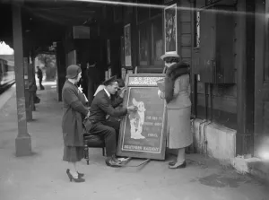 Railway Poster Prints: 1938 Railway Porter Sign Writer Print